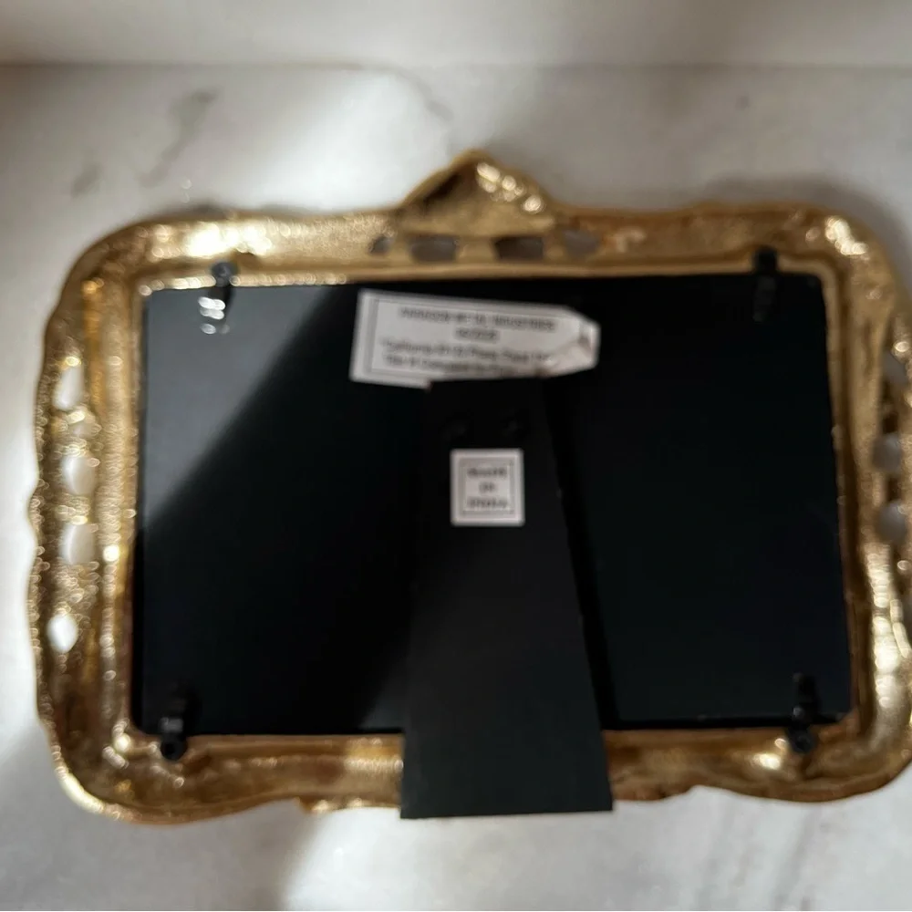 Elegant Gold ornate metal Double Photo Frame antique style